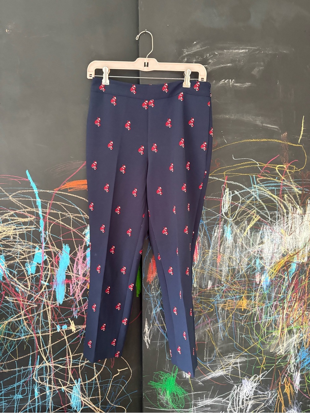 Kate spade Navy Cropped Pants with Red fox Motif - size 4